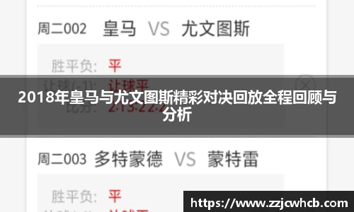 2018年皇马与尤文图斯精彩对决回放全程回顾与分析